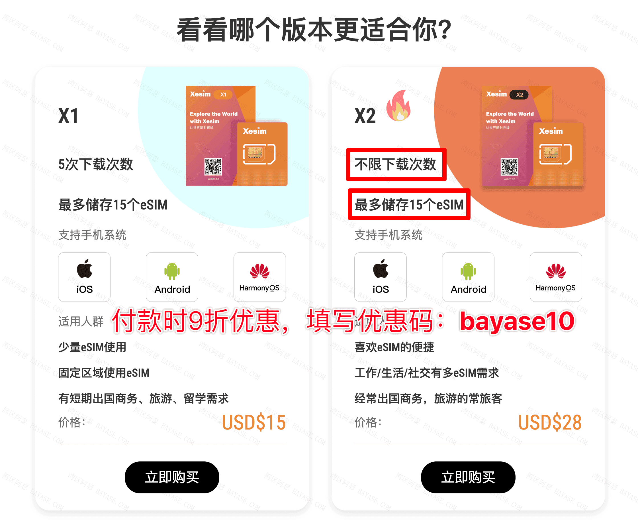 xeim不同的版本，使用优惠码可以拿9折优惠